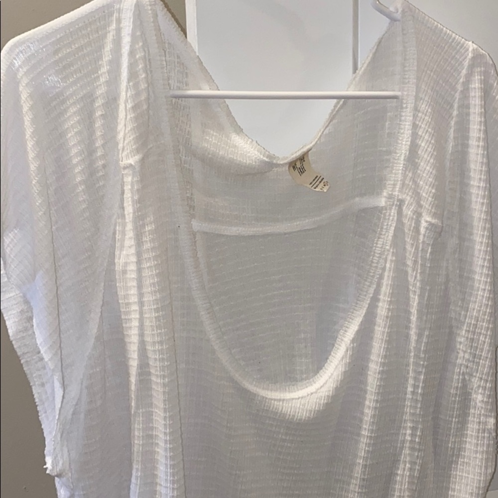 Free People white oversized soft top